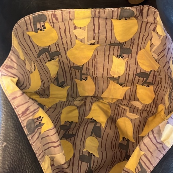 LUCKY PENNY by ANTHROPOLGIE Dark Gray Leather Hobo Bag Ruffles Shoulder Purse - Picture 5 of 9